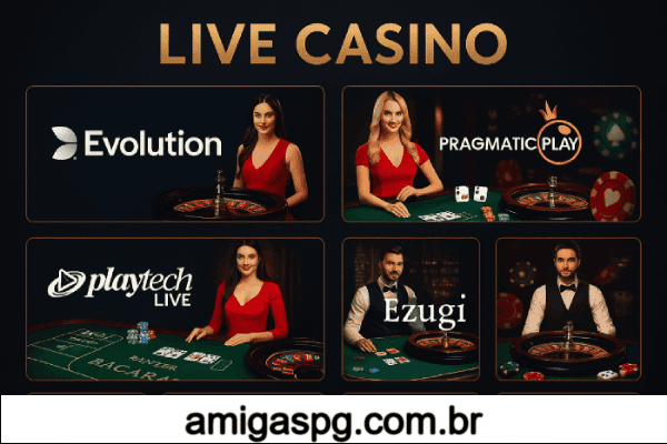 AMIGASPG com 50+ mesas de cassino ao vivo em HD 4K.